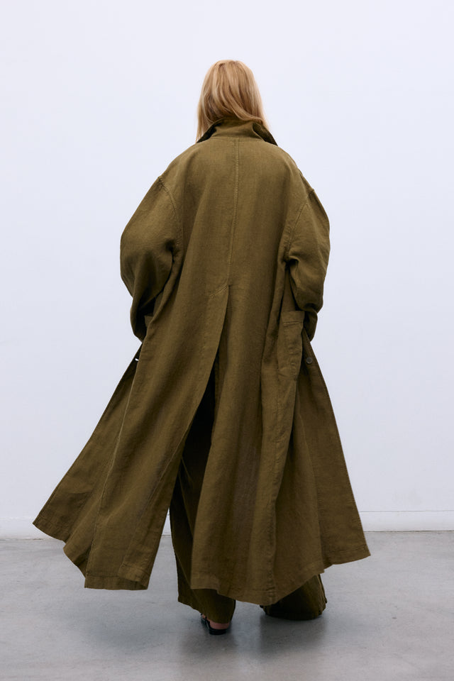 Melissa Woman Trench Earthy Olive Women's Tops Outerwear The New Society