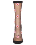 Daisies Sheer Crew Black Gifts + Accessories Socks Me Moí