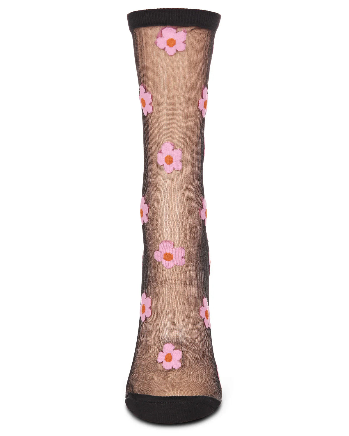 Daisies Sheer Crew Black Gifts + Accessories Socks Me Moí