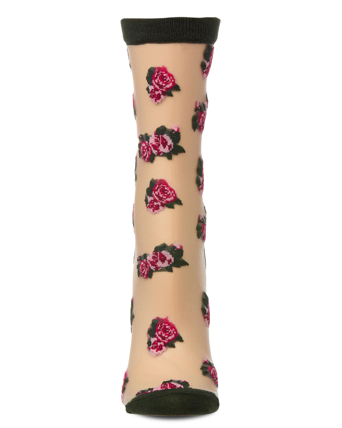 Rose Sheer Crew Olive Gifts + Accessories Socks Me Moí