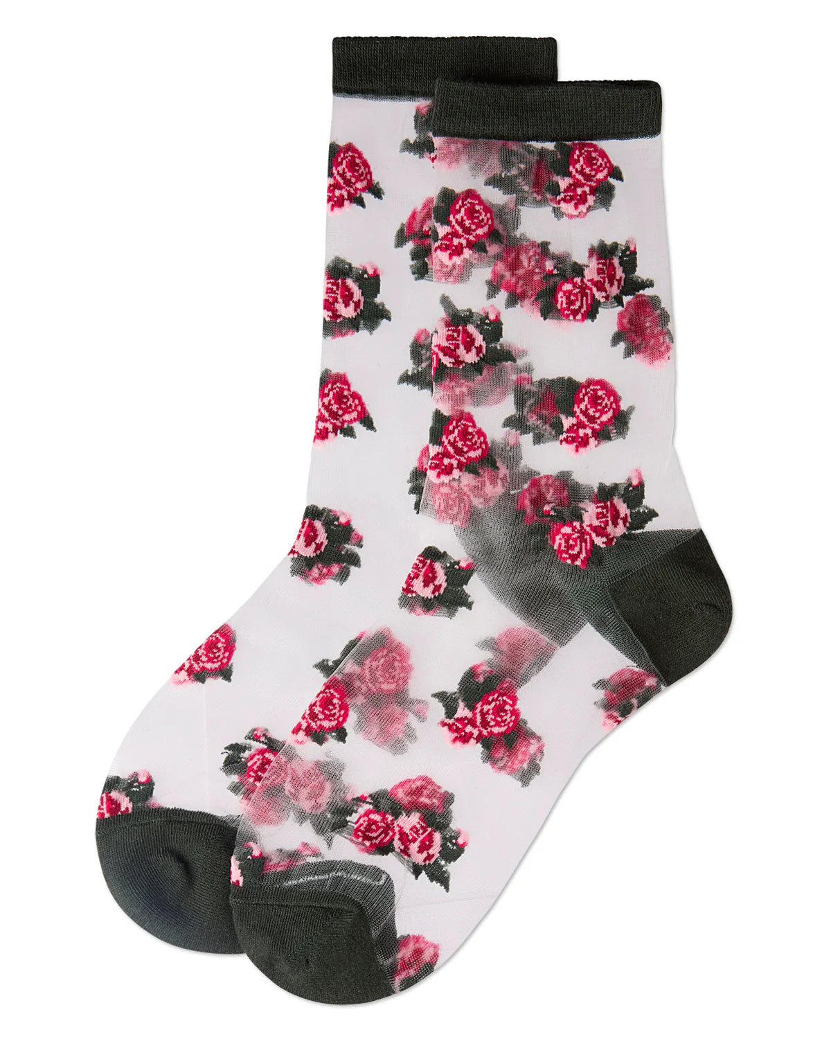 Rose Sheer Crew Olive Gifts + Accessories Socks Me Moí