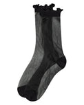 Lettuce Edge Sheer Crew Black Gifts + Accessories Socks Me Moí