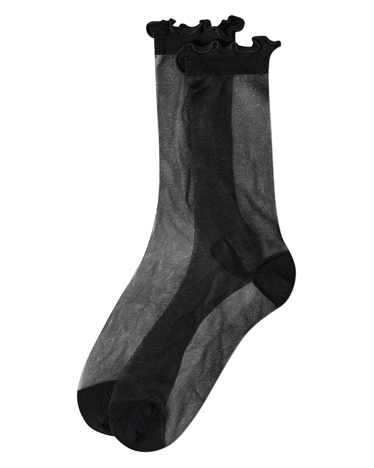 Lettuce Edge Sheer Crew Black Gifts + Accessories Socks Me Moí
