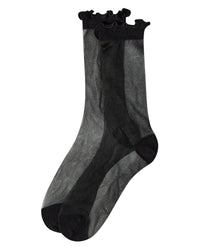 Lettuce Edge Sheer Crew Black Gifts + Accessories Socks Me Moí