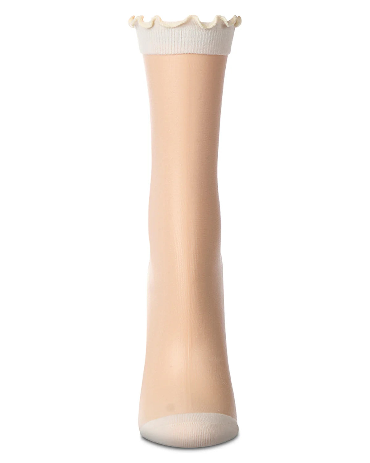 Lettuce Edge Sheer Crew Ivory Gifts + Accessories Socks Me Moí