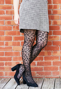 Leopard Sheer Tights Black Gifts + Accessories Socks Me Moí