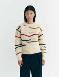 Multicolor Macrame Candela Knitted Sweater Women's Tops Thinking Mu