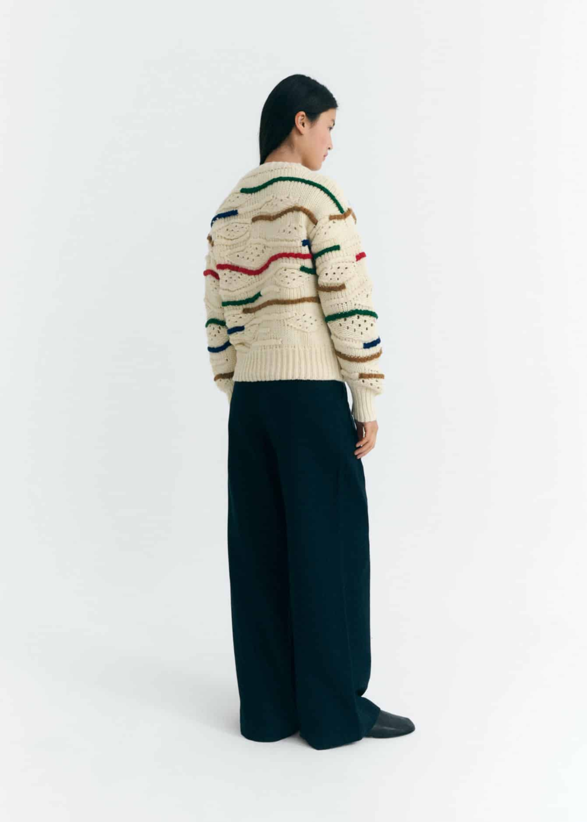 Multicolor Macrame Candela Knitted Sweater Women's Tops Thinking Mu