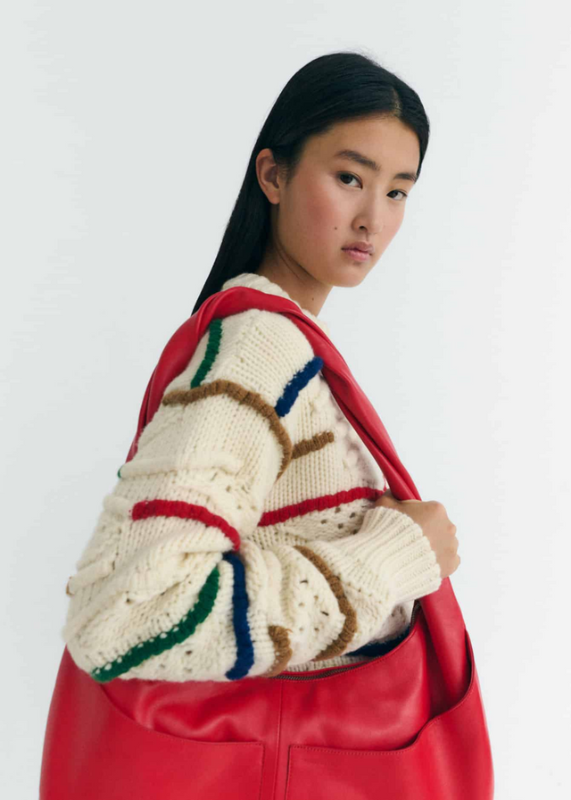Multicolor Macrame Candela Knitted Sweater Women's Tops Thinking Mu