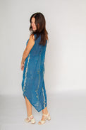 One Shoulder Crinkle Dress Water Reflection Print Women's Dresses Esthé