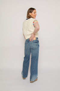Holyoke Panel Wide Blue Women's Bottoms Moussy Denim