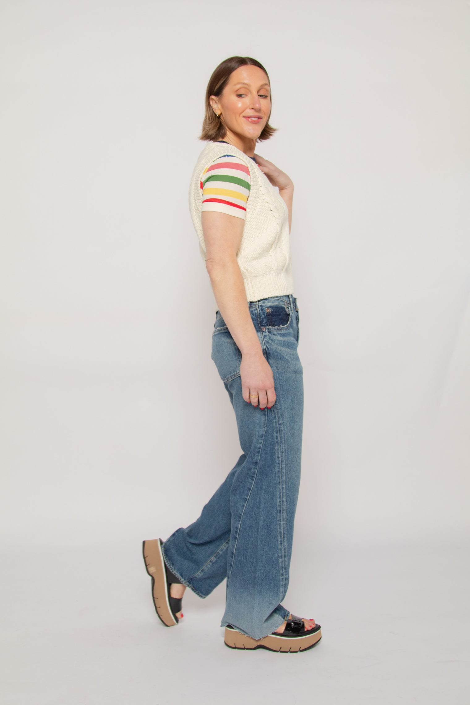 Holyoke Panel Wide Blue Women's Bottoms Moussy Denim