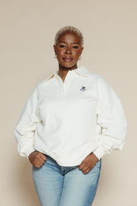 TNS Logo Woman Polo Ecru Women's Tops The New Society