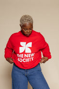 TNS Logo Woman Sweatshirt Tulip Red Women's Tops The New Society