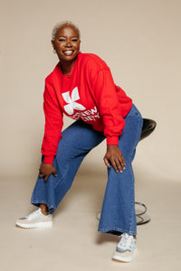 TNS Logo Woman Sweatshirt Tulip Red Women's Tops The New Society