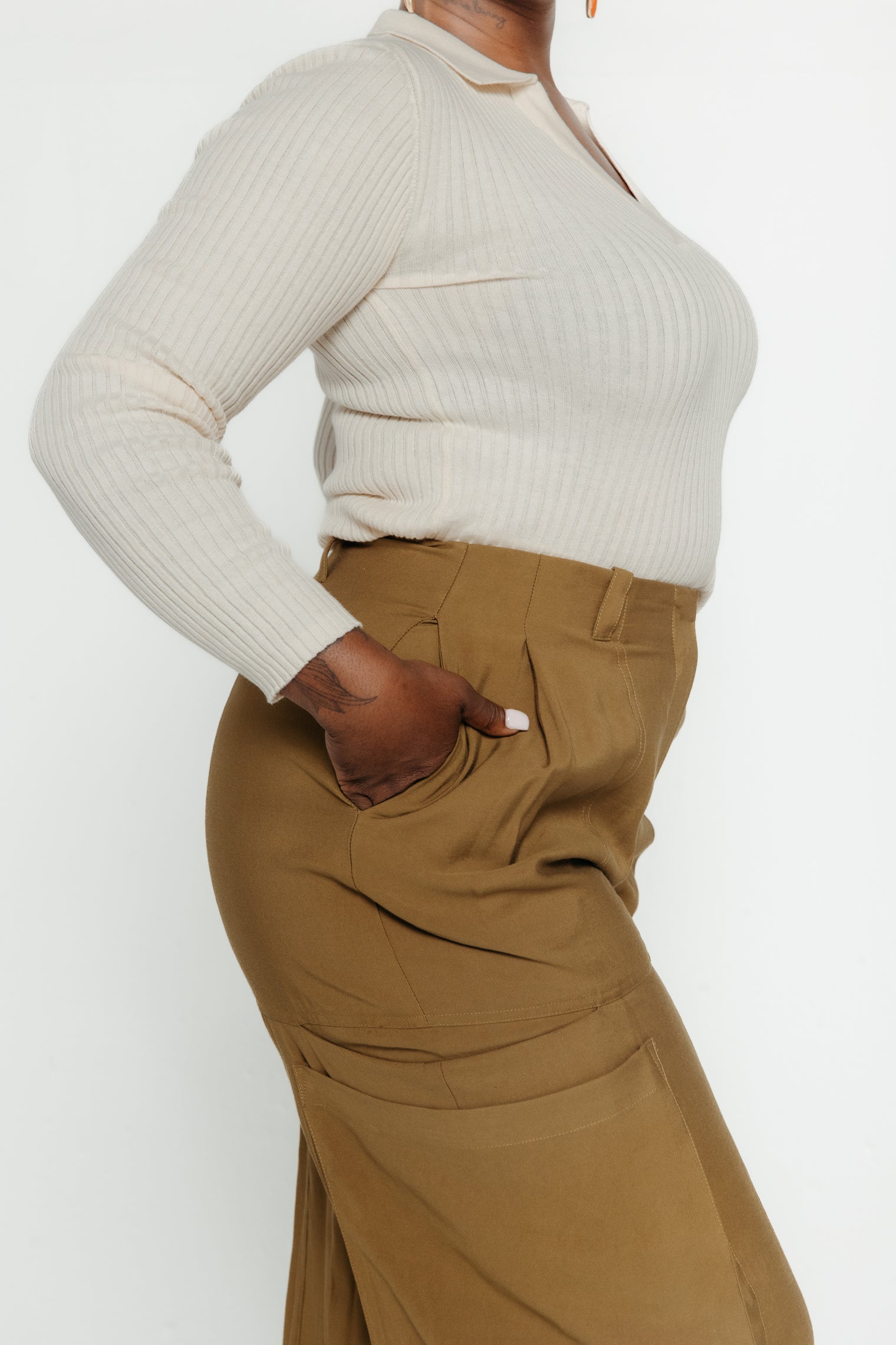 Aines Pant Olive Green Women's Bottoms SKFK