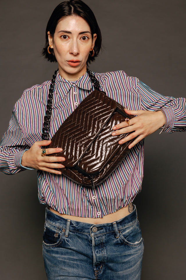 The Muse Glossy Chocolate Gifts + Accessories Bags Think Royln