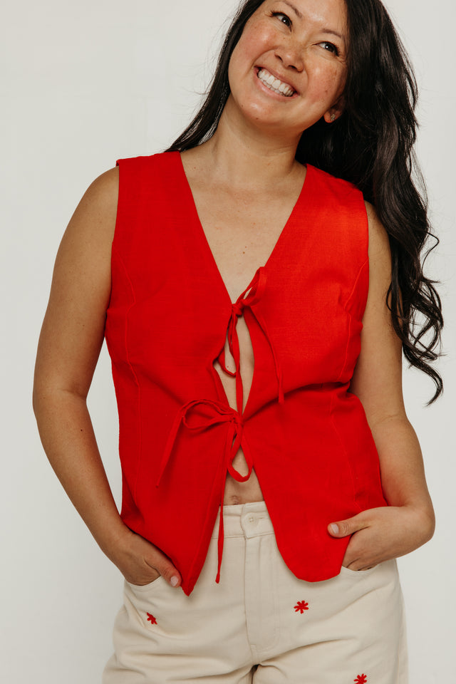 Elise Top Fiery Red Women's Tops Thinking Mu