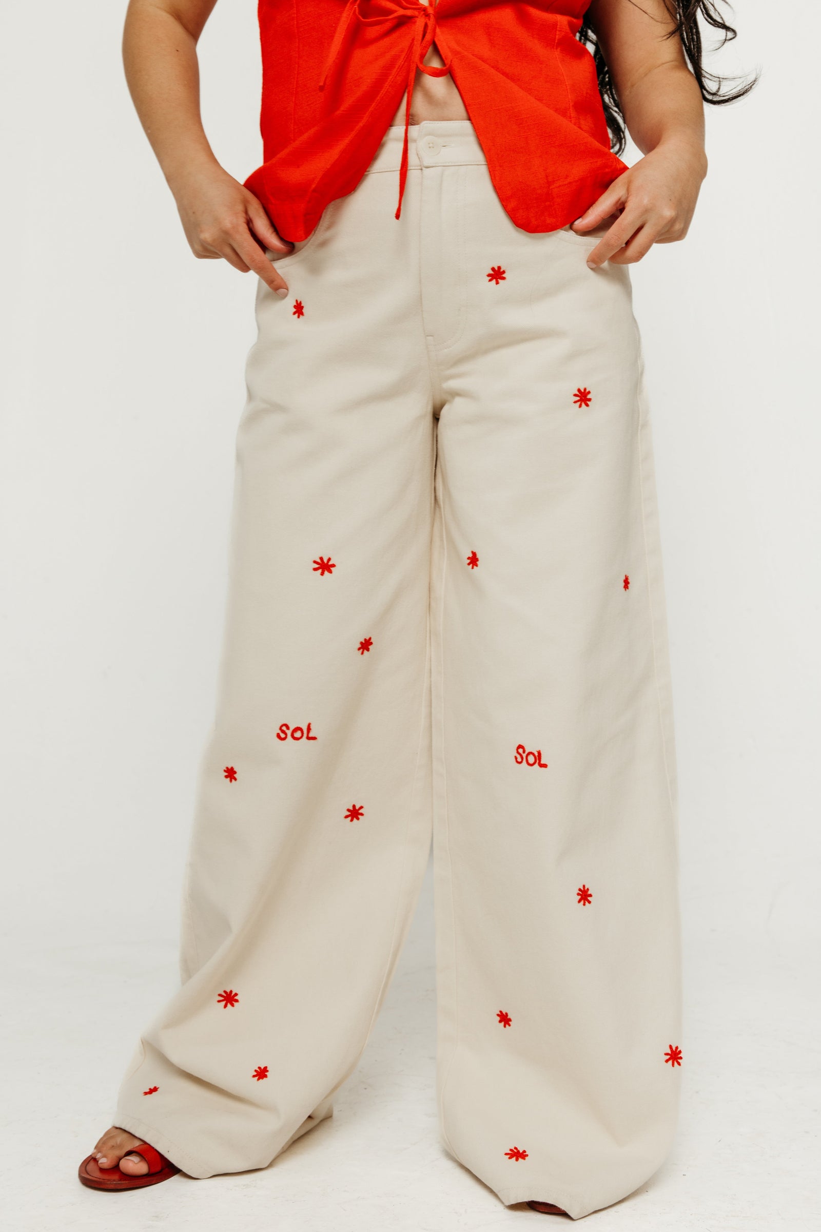 Sol Chain Hedda Pant Ecru Women's Bottoms Thinking Mu
