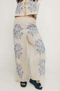 Embroidered Trouser Light Cream Women's Bottoms The Tiny Big Sister
