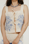 Embroidered Top Light Cream Women's Tops The Tiny Big Sister