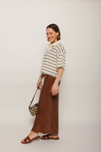 Brown Selina Skirt Brown Women's Bottoms Skirt Thinking Mu