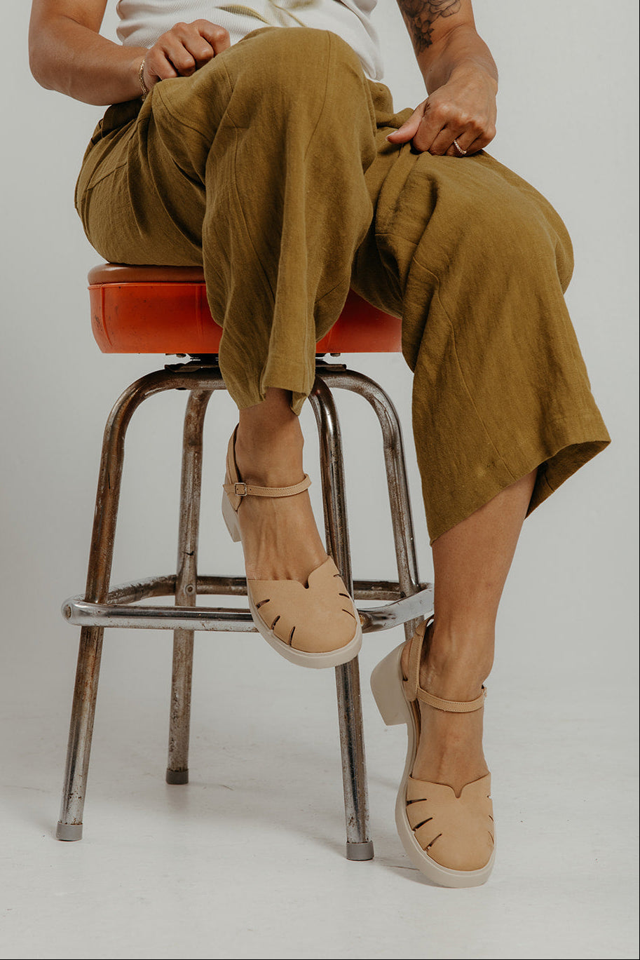 Nubuck Sand Block Heel Women's Shoes Heels Wonders