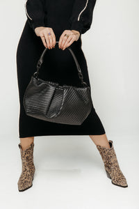 Savannah Black Braided Luxe Gifts + Accessories Bags Think Royln