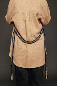 Boucle Trim Overshirt Maple Women's Tops Outerwear Theo
