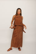 Brown Selina Skirt Brown Women's Bottoms Skirt Thinking Mu