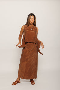 Brown Selina Skirt Brown Women's Bottoms Skirt Thinking Mu