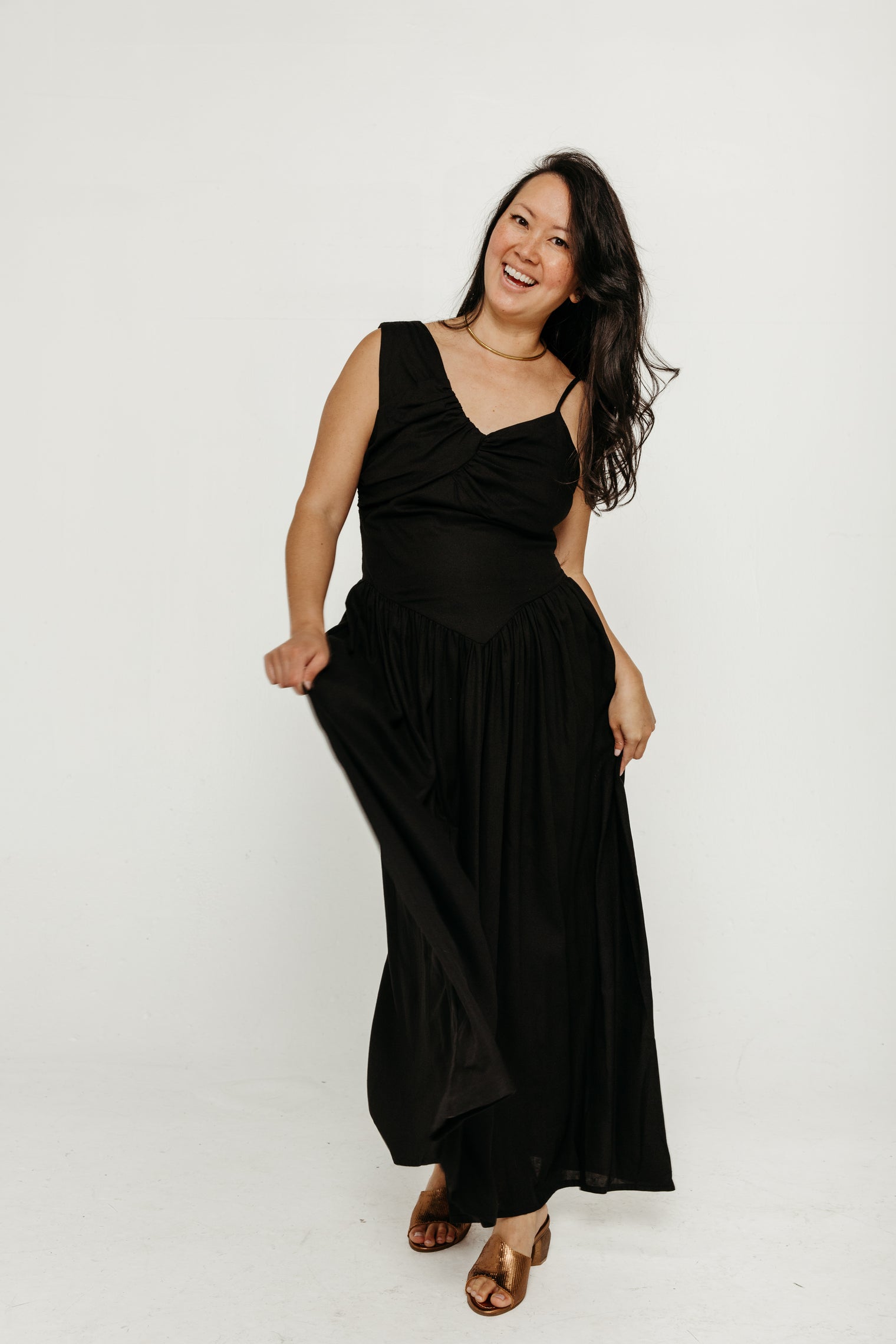 Chenoa Linen Black Women's Dresses Tach Clothing