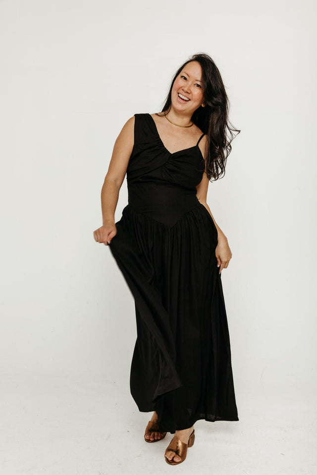 Chenoa Linen Black Women's Dresses Tach Clothing