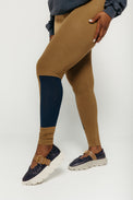 Color Block Leggings Khaki Women's Bottoms Bobo Choses