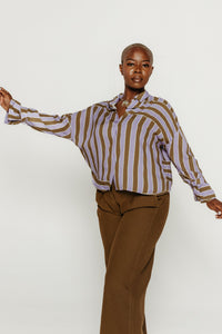 Lone Shirt Khaki & Lavender Women's Tops SKFK