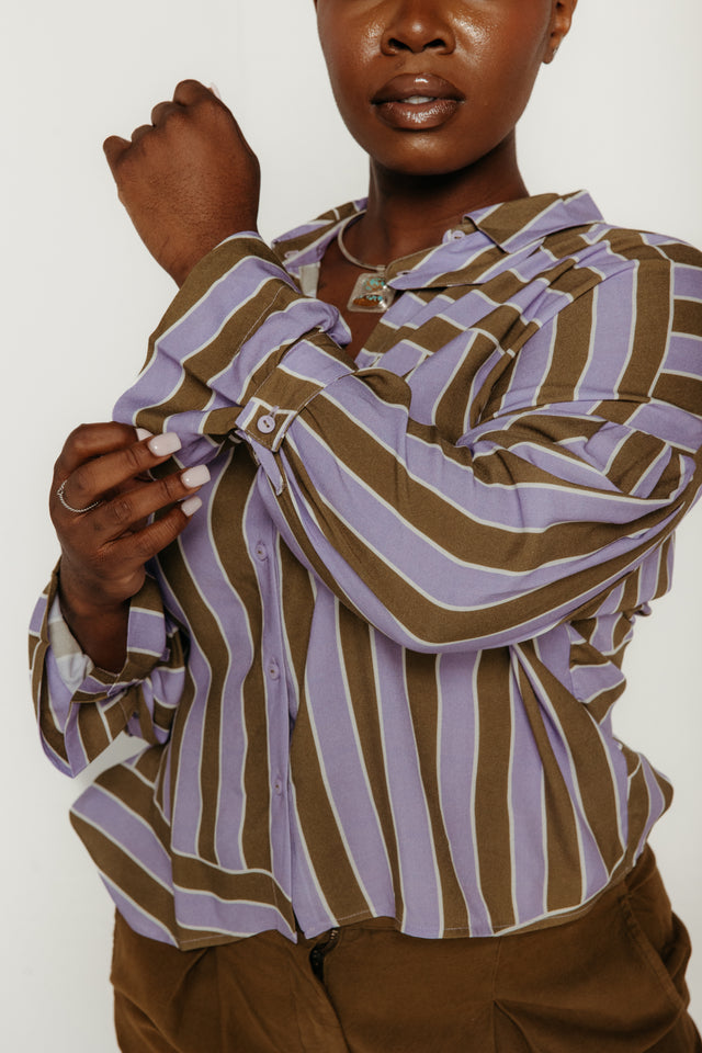 Lone Shirt Khaki & Lavender Women's Tops SKFK