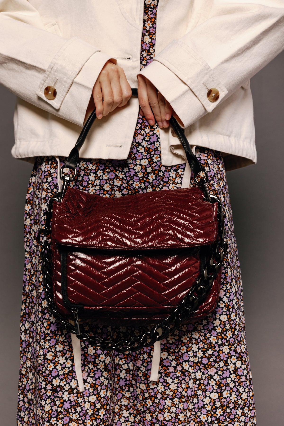 The Muse Glossy Deep Burgundy Gifts + Accessories Bags Think Royln