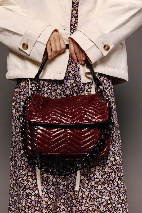 The Muse Glossy Deep Burgundy Gifts + Accessories Bags Think Royln