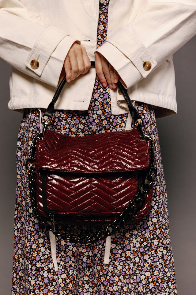 The Muse Glossy Deep Burgundy Gifts + Accessories Bags Think Royln