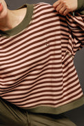 Guru Sweatshirt Dusty Pink Stripe Women's Tops Boom Shankar