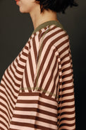 Guru Sweatshirt Dusty Pink Stripe Women's Tops Boom Shankar