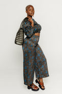 Roses Trousers Dark Brown Women's Bottoms The Tiny Big Sister