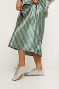 Flowers Bias Cut Skirt Washed Emerald Women's Bottoms Skirt The Tiny Big Sister