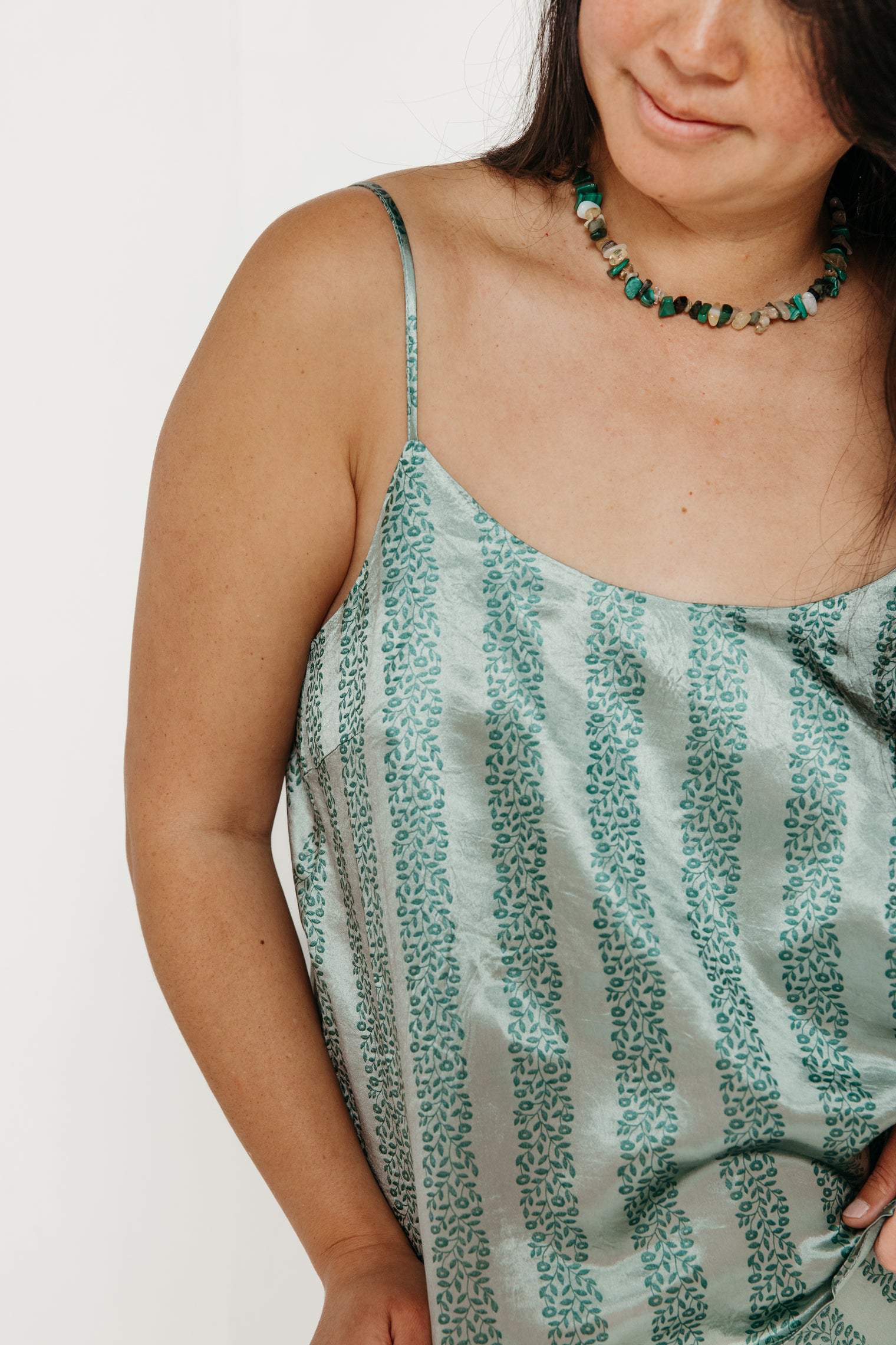 Flowers Straps Top Washed Emerald Women's Tops The Tiny Big Sister