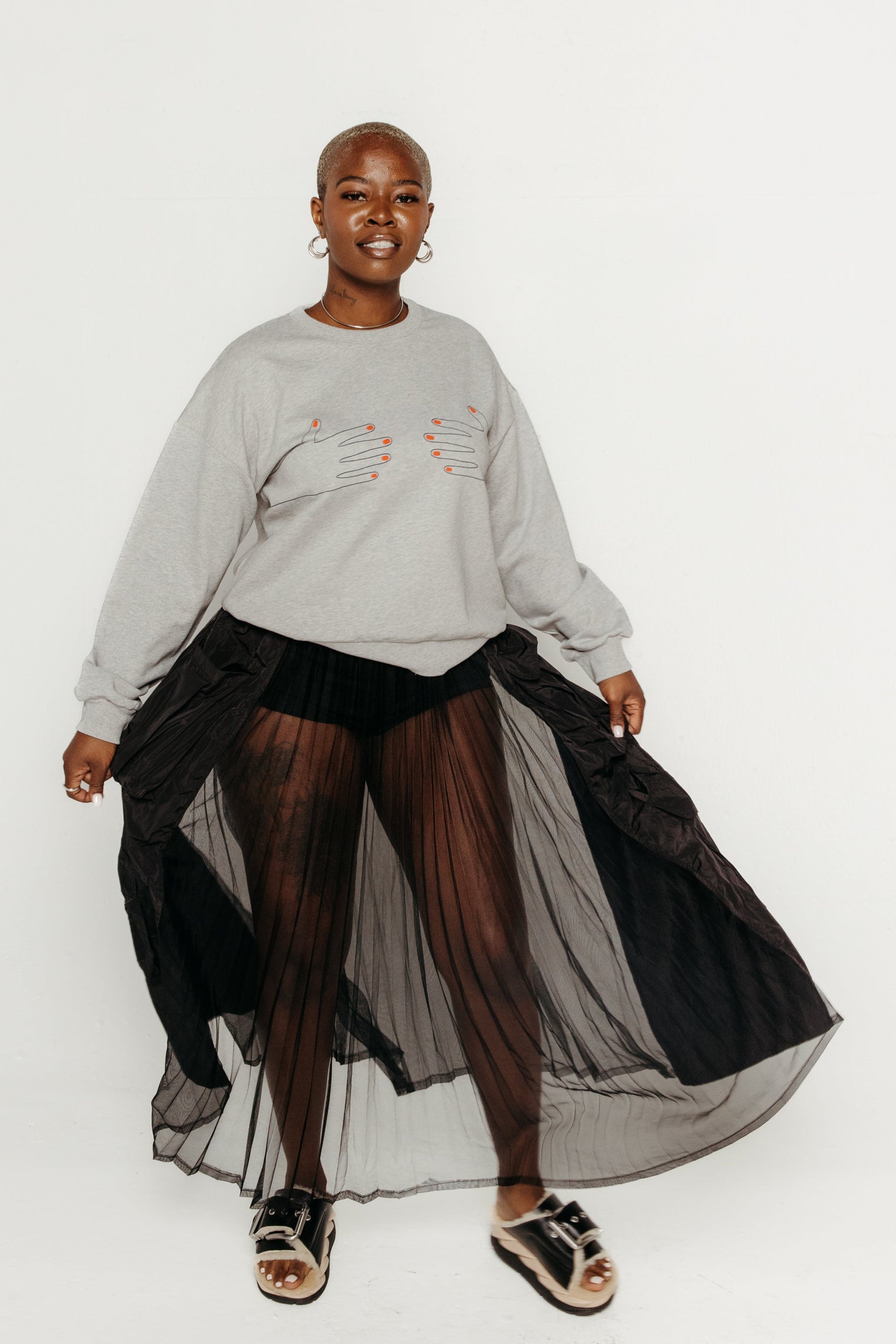 Pleated Mesh Cargo Skirt Women's Bottoms Skirt Esthé