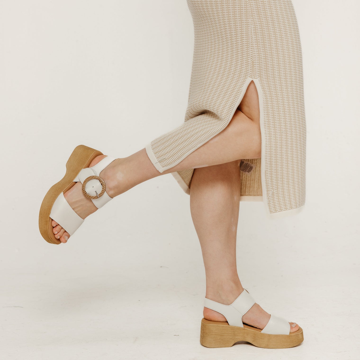 Wedge Buckle Latte Women's Sandals Platforms Gabor