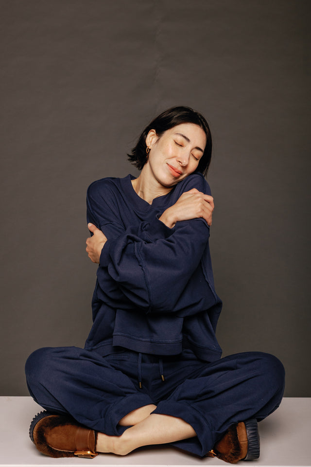 Guru Sweater Navy Women's Tops Boom Shankar
