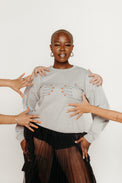 Nails Sweatshirt Light Grey Heather Women's Tops The Tiny Big Sister