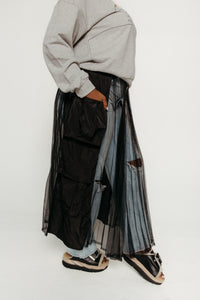 Pleated Mesh Cargo Skirt Women's Bottoms Skirt Esthé