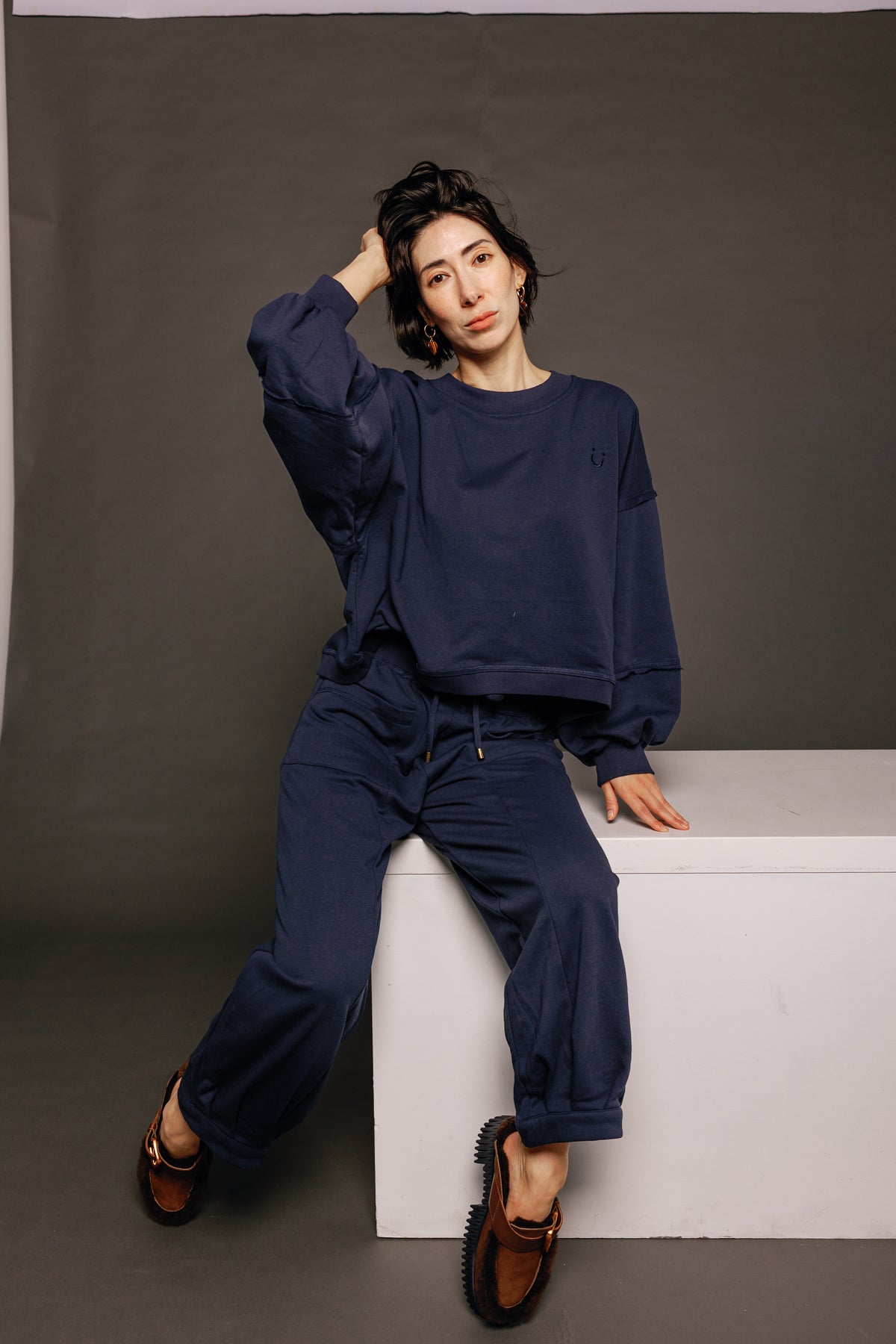 Guru Sweater Navy Women's Tops Boom Shankar